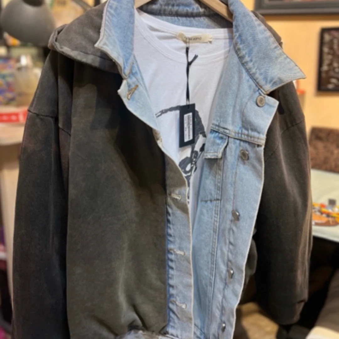 直播间链接常规款秋季收口袖夹克韩版工装连帽上衣男士潮流牛仔