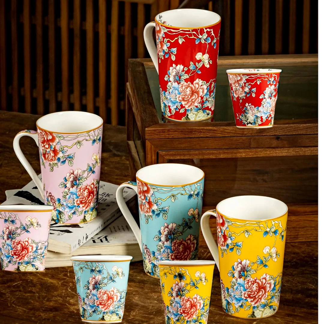 景德镇【宫廷珐琅彩】马克杯.可乐杯组合装