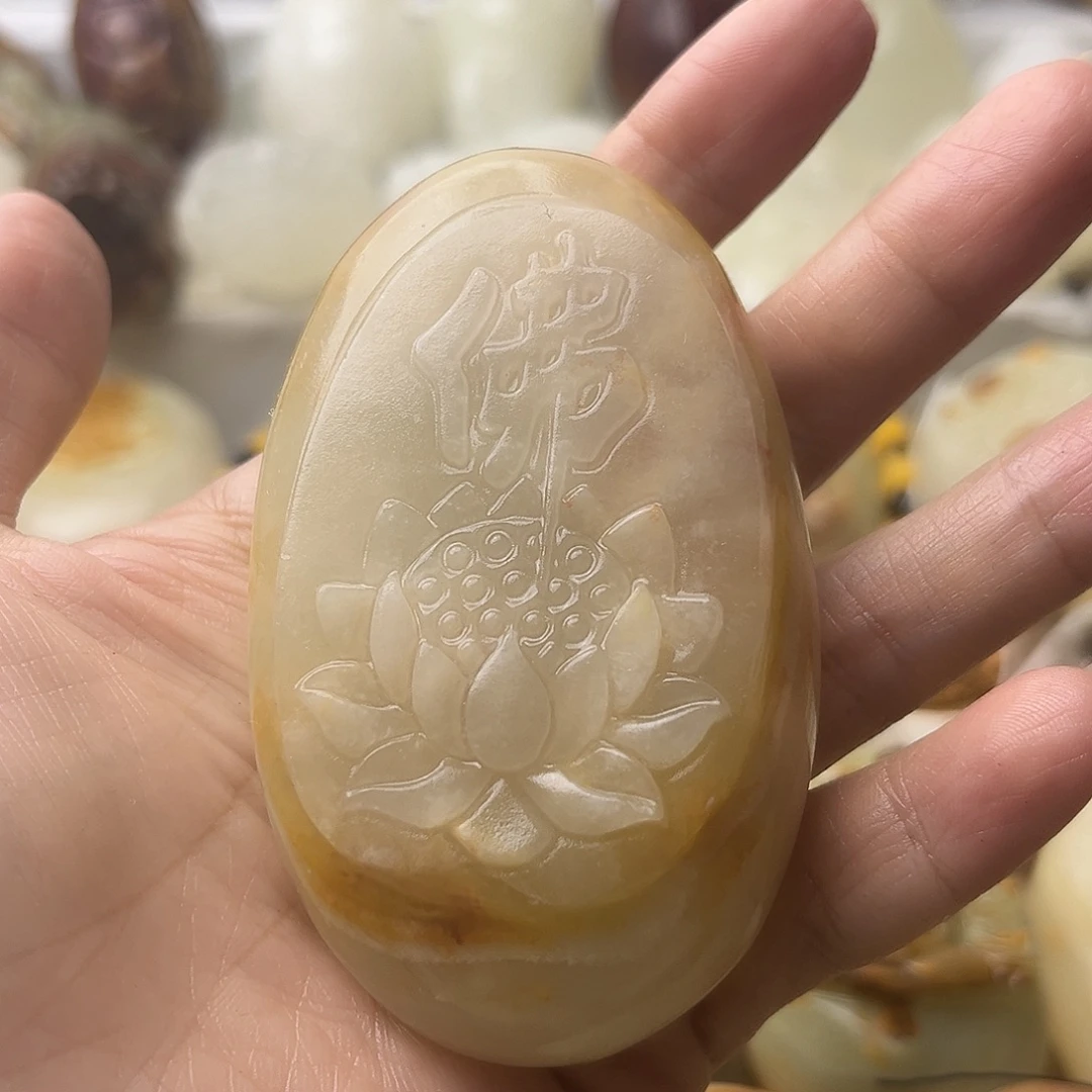 石材方解石手把摆件不退换佛莲