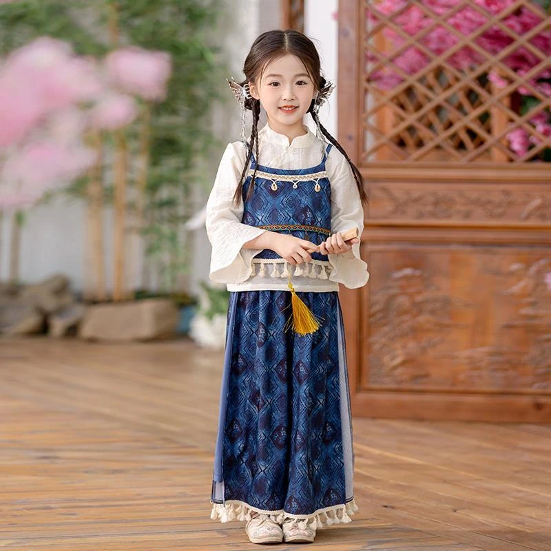 2025年新款女. 童民族风套装宝宝春装民族风演出服姐妹春秋季衣服