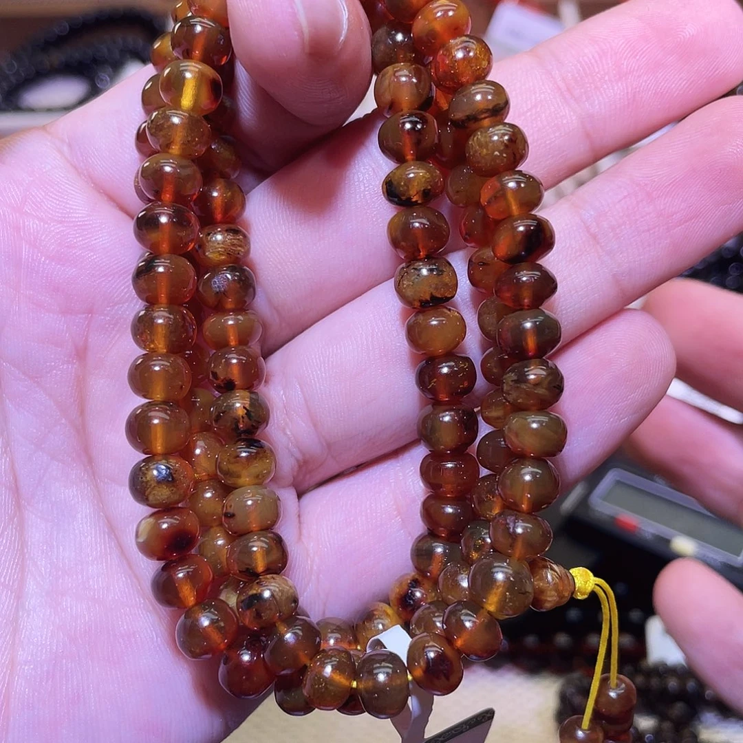 琥珀未镶嵌裸石7+抚顺琥珀蜜蜡108