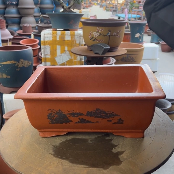 紫砂宜兴紫砂花盆红马槽32