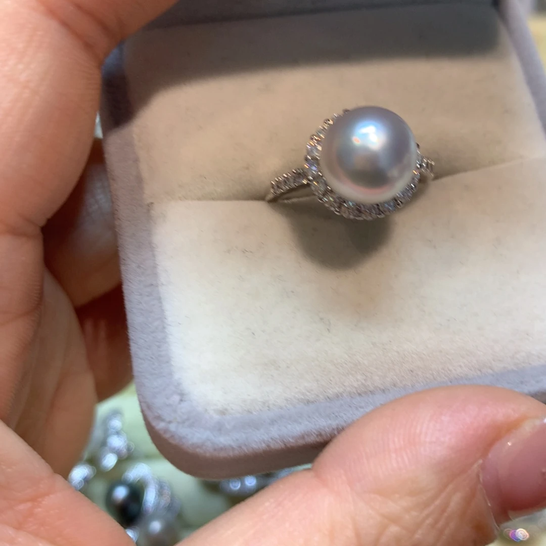 海水珍珠戒指银S925镶嵌