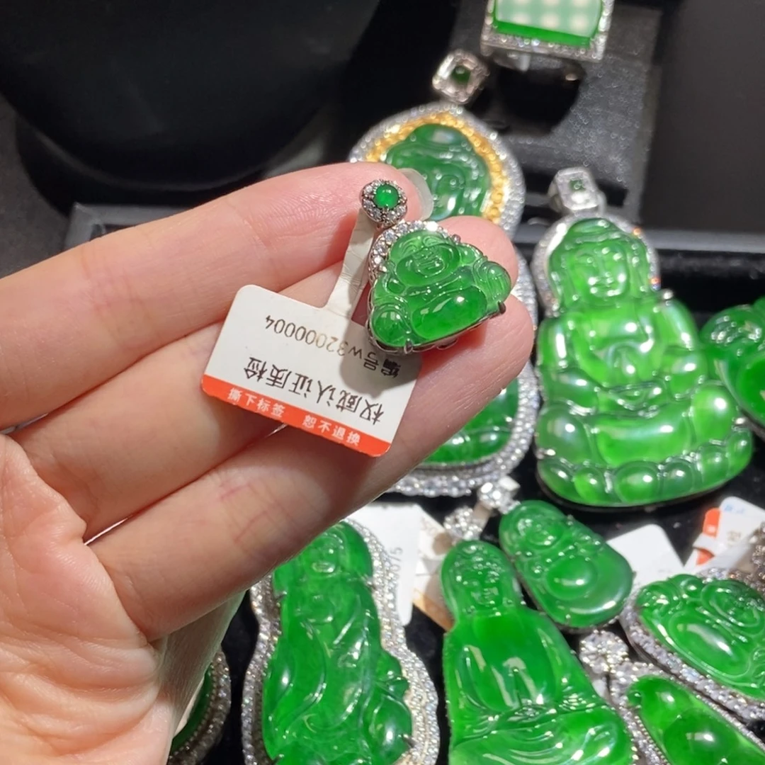 翡翠银S925镶嵌吊坠(不含链)