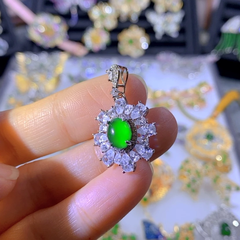 【闪购商品】银S925镶嵌把件翡翠