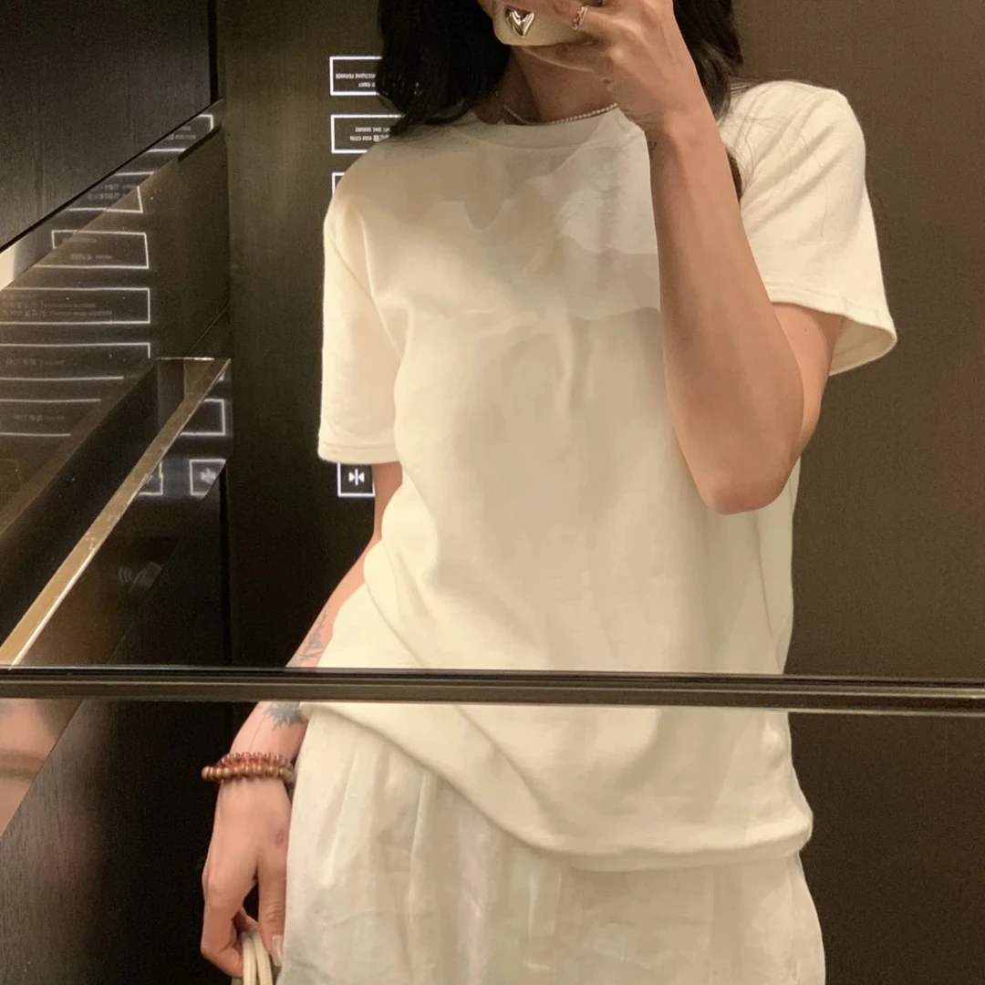 YOUYOU【糯糯T】25夏新款慕斯订单款高级极简正肩短袖显瘦舒适内搭