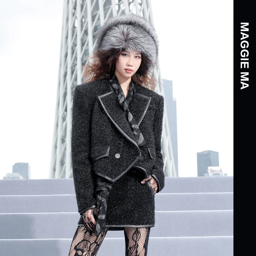 MAGGIE MA马婧「智性数织 」设计师款立裁显瘦套装裙613C/614B