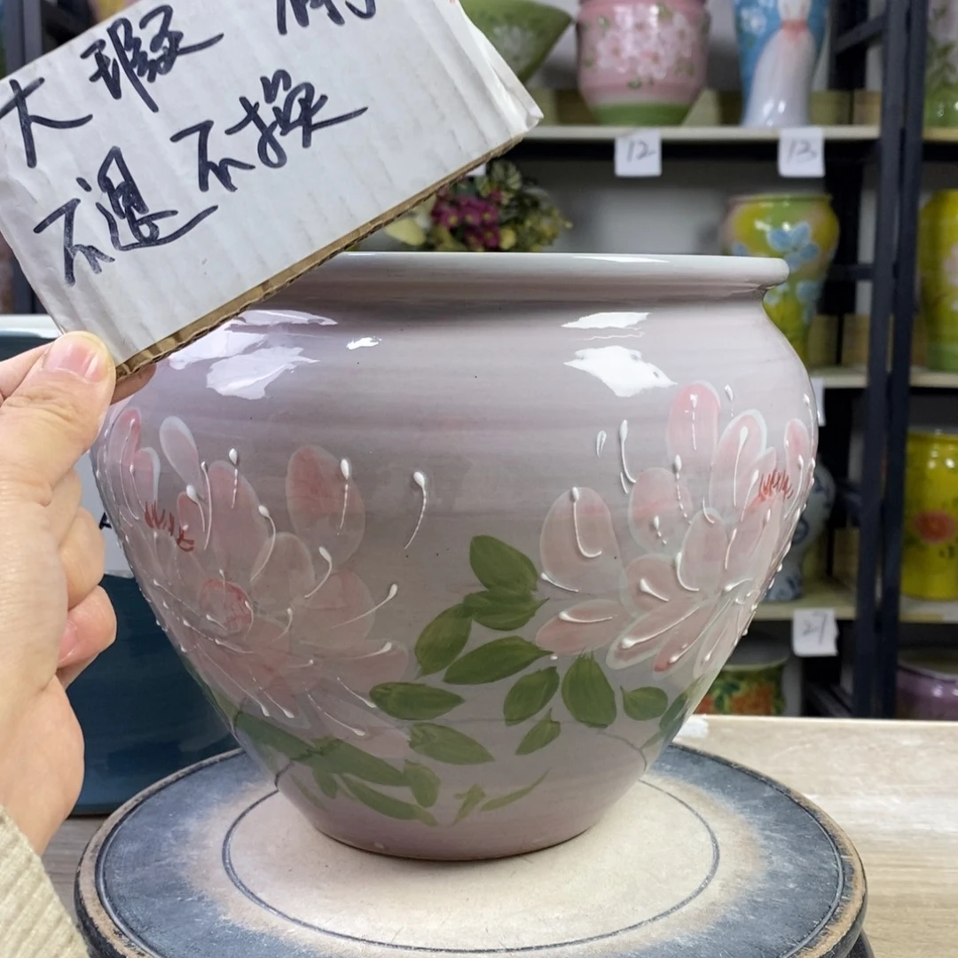 景德镇手工手绘陶瓷花盆