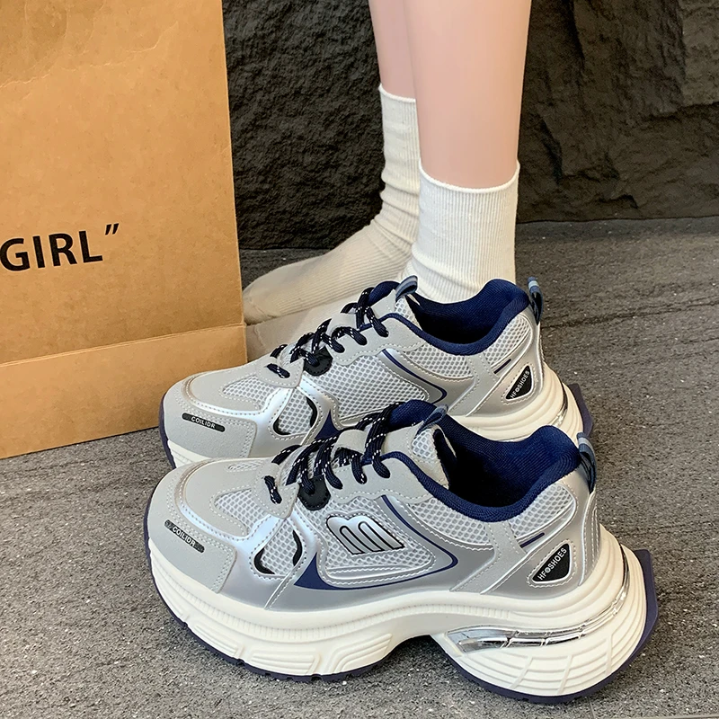 星鸾厚底老爹鞋春夏网面百搭韩版休闲鞋小众透气网红运动鞋