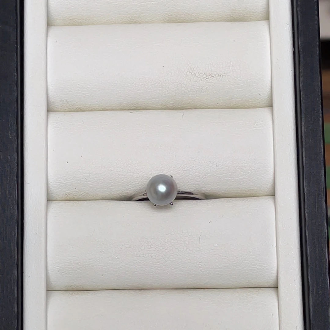 海水珍珠戒指银S925镶嵌