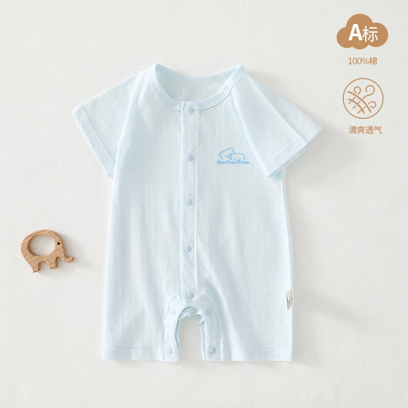 婴儿连体衣纯棉a类夏季薄款新生儿衣服宝宝哈衣爬爬服安阳婴童装