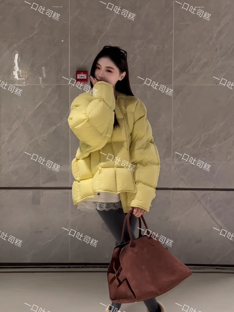 2024年时尚百搭加厚保暖棉服泡芙云朵外套韩版新款女短款棉衣