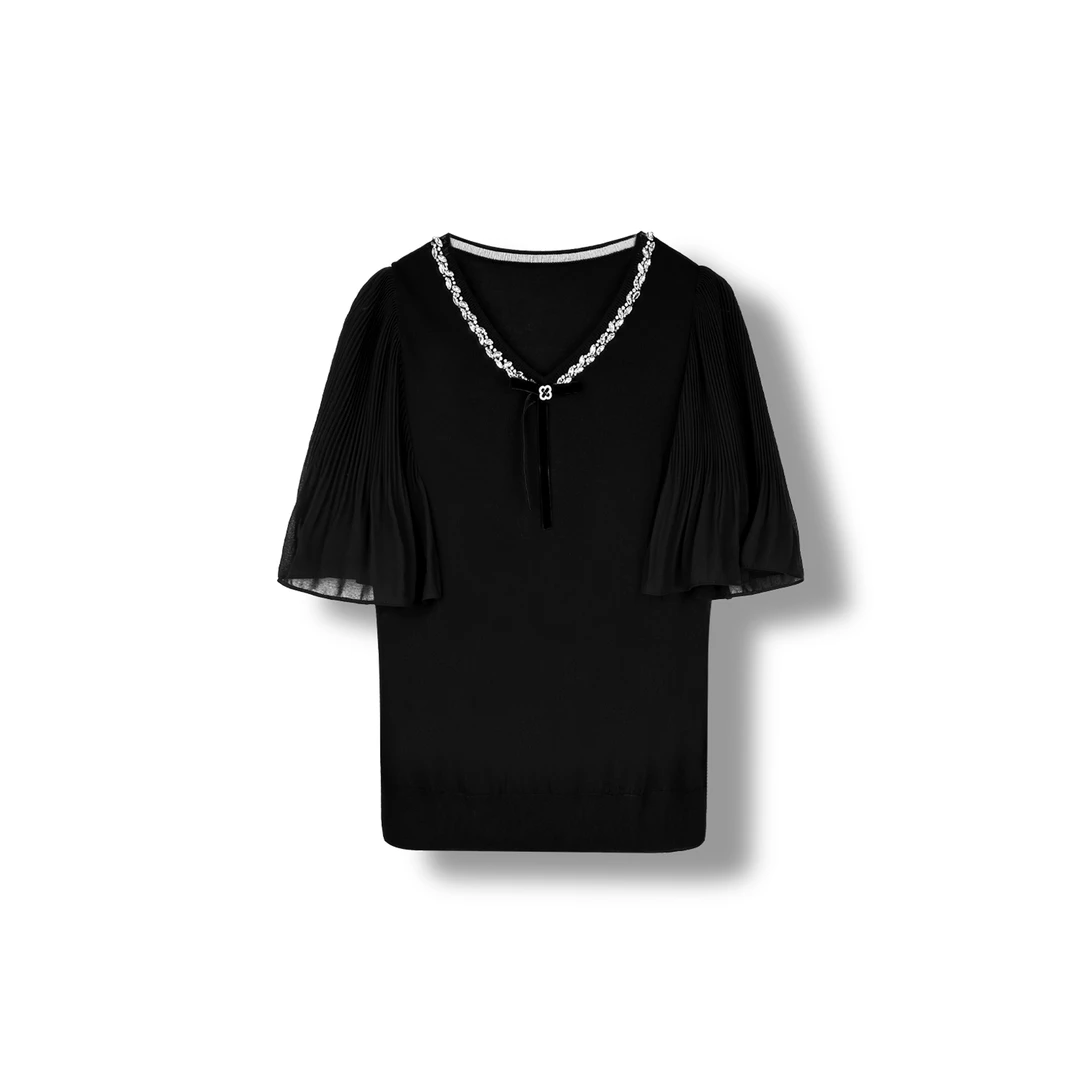 夏季新款优雅气质V领针织衫【25SS7029】