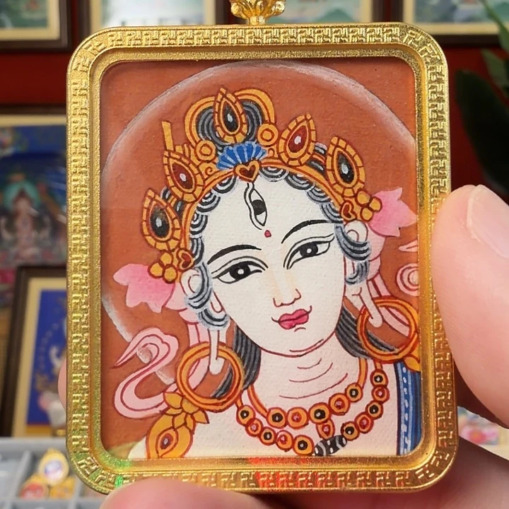 吊坠白妈妈-热贡纯手绘-毛毛