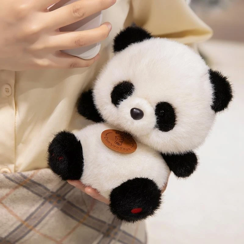 可爱花花熊猫玩偶小号七仔毛绒玩具桌伴娃娃女生生日礼物仿真公仔