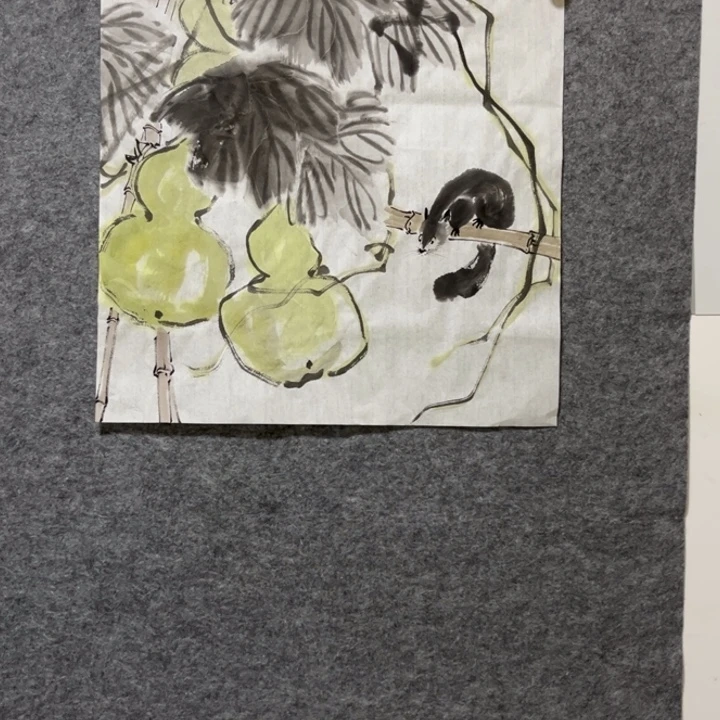 带灯款大鱼书画艺术作品三尺斗方