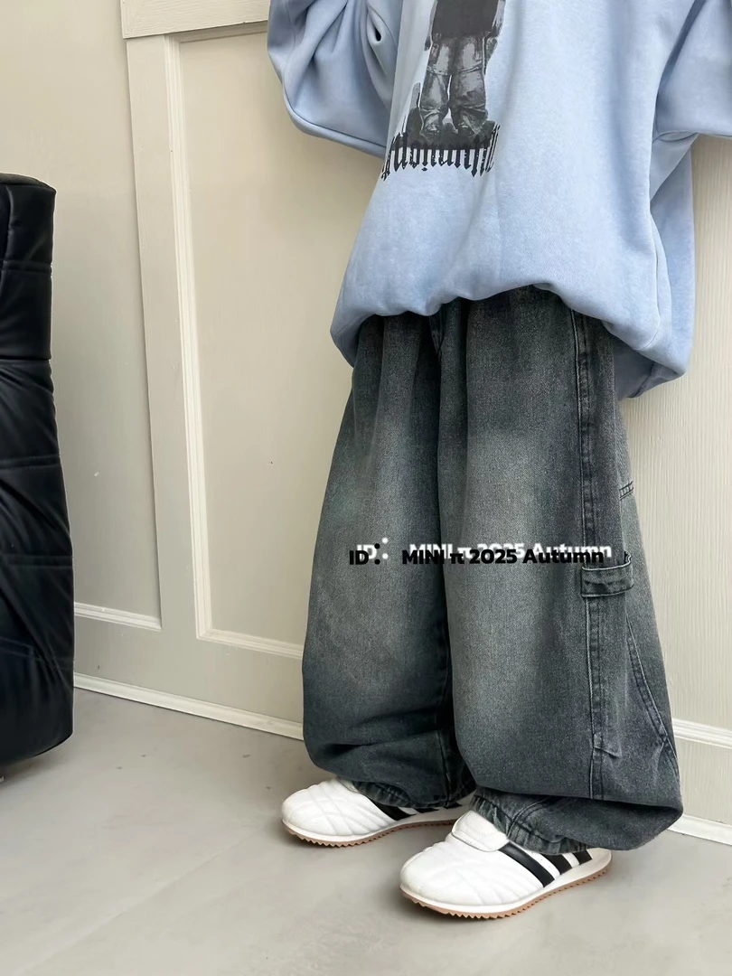 B类男男女通用长裤牛仔裤春季中腰通用冬季秋季