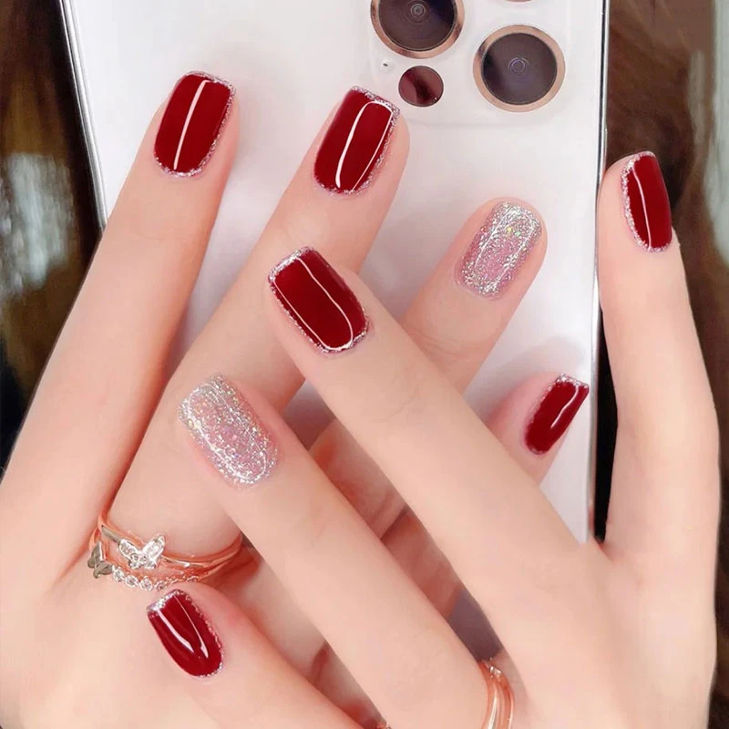 璀璨银色指甲油免烤快干不可撕显白新款美甲持久2025新款指甲油