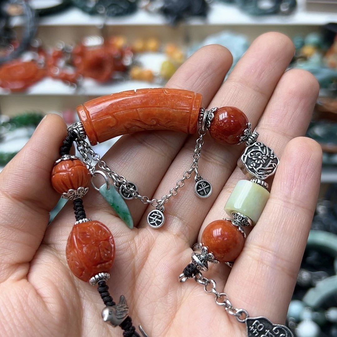 翡翠颈饰未镶嵌倾**涯手串