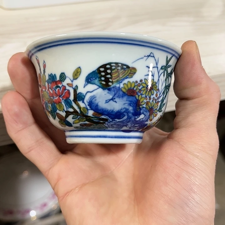 瓷片景德镇陶瓷杯子。绿。