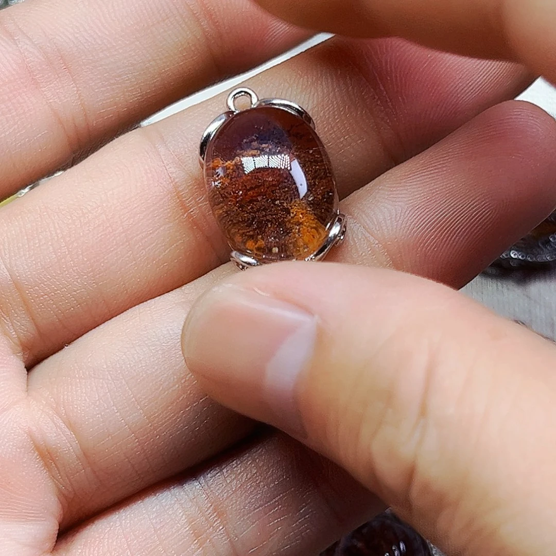 水晶颈饰银S800镀金镶嵌