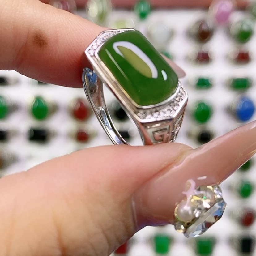 【闪购商品】银S925镶嵌戒指和田玉红*