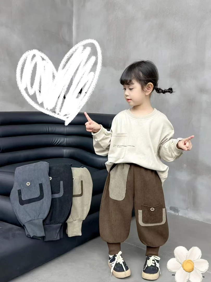 冬季新品女童男童韩版裤子