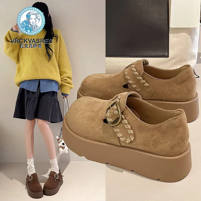 VRCKVASREC/瓦克瓦萨奇勃肯鞋女2025秋季新款厚底一脚蹬懒人博