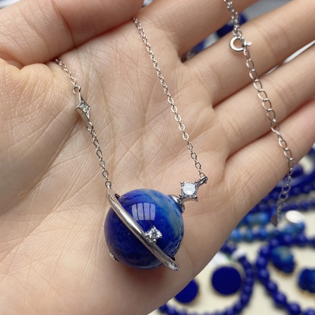 青金石银S925镶嵌颈饰