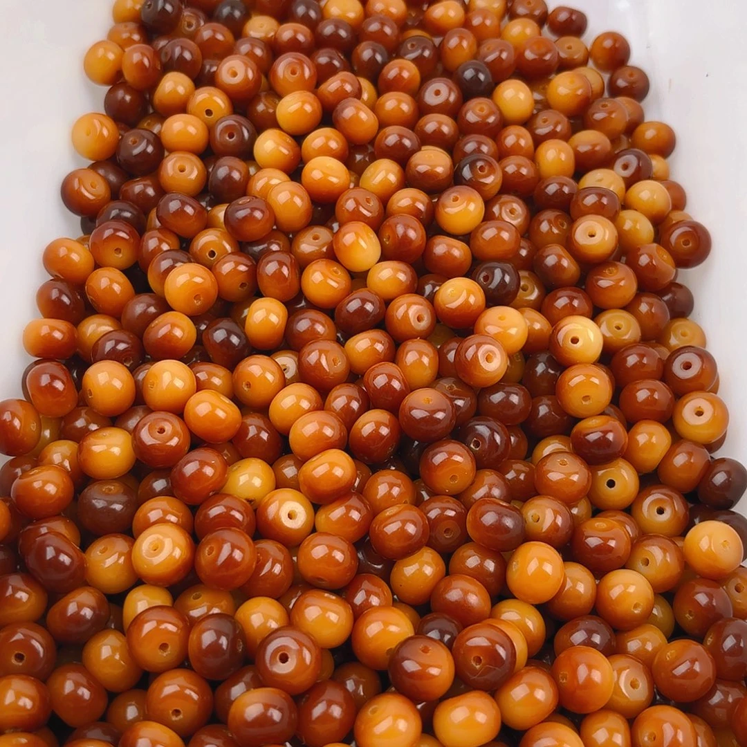 吊坠菩提根/象牙果纯黄色敦煌散珠100颗