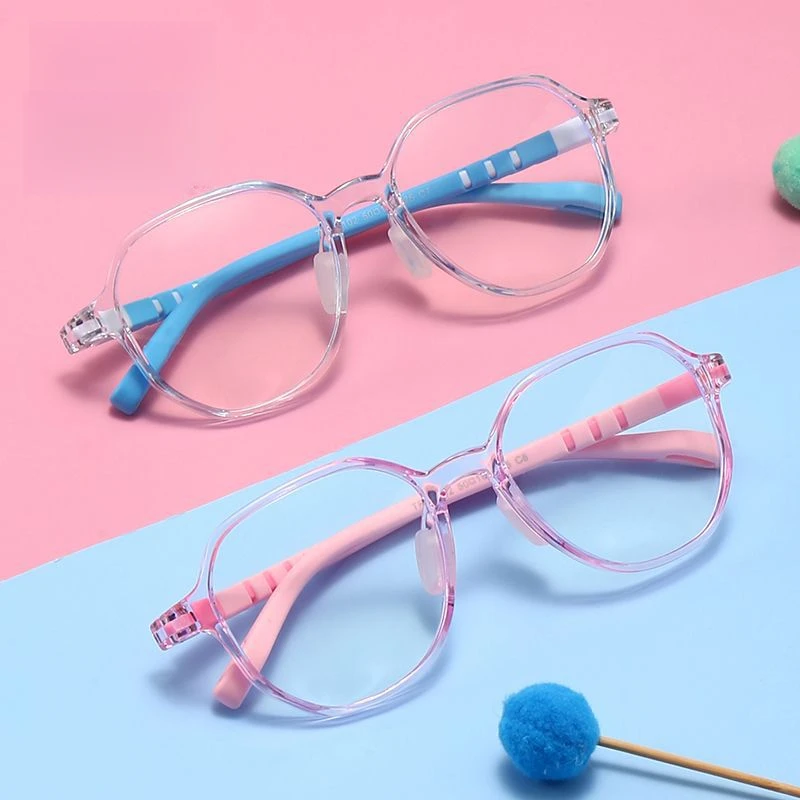 新款儿童时尚超轻TR90双色眼镜框可配近视防蓝光可配近视眼镜框架