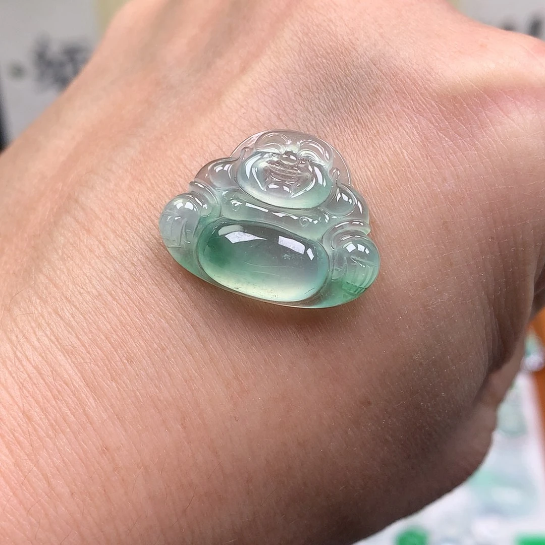 M***t翡翠裸石缅甸天然A货翡翠冰种佛公