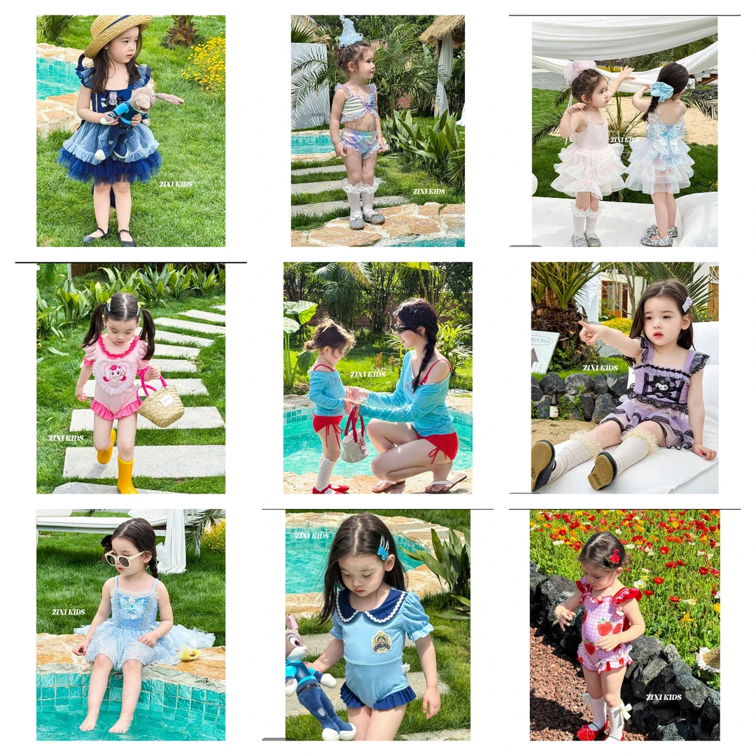 儿童女连体分体亲子合集女童公主洋气宝宝套装