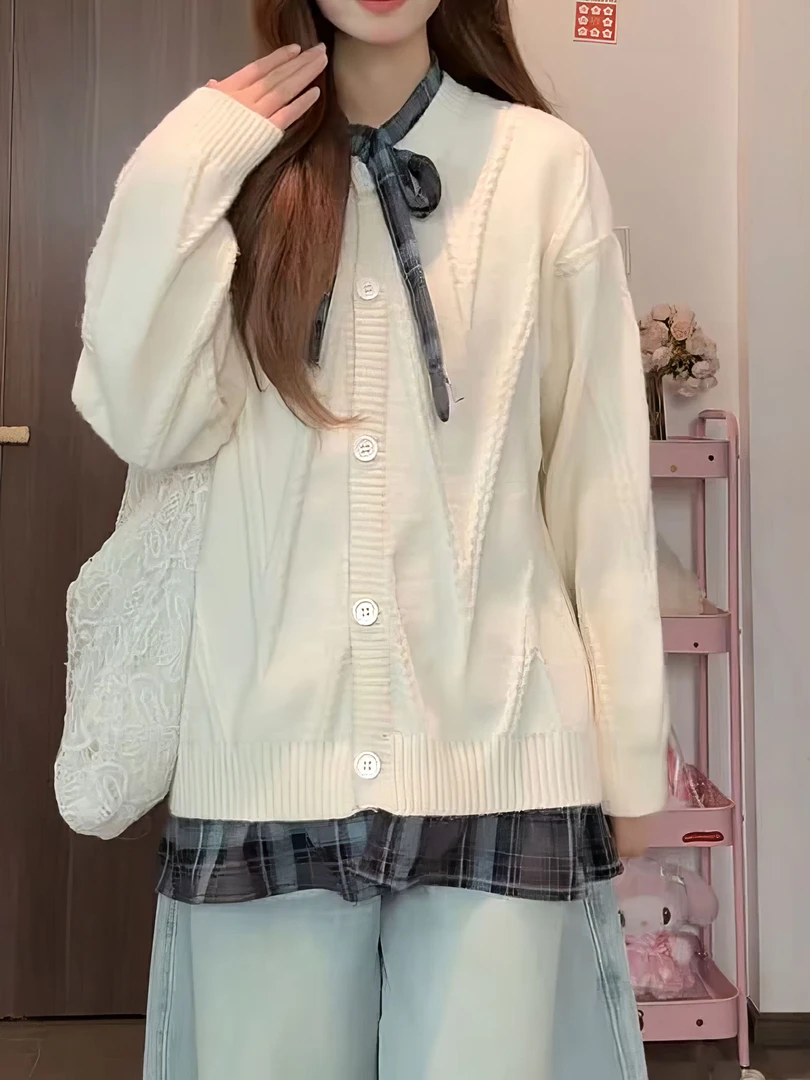 设计感重工毛衣外套女秋冬2025新款宽松慵懒软糯甜美外穿针织开衫