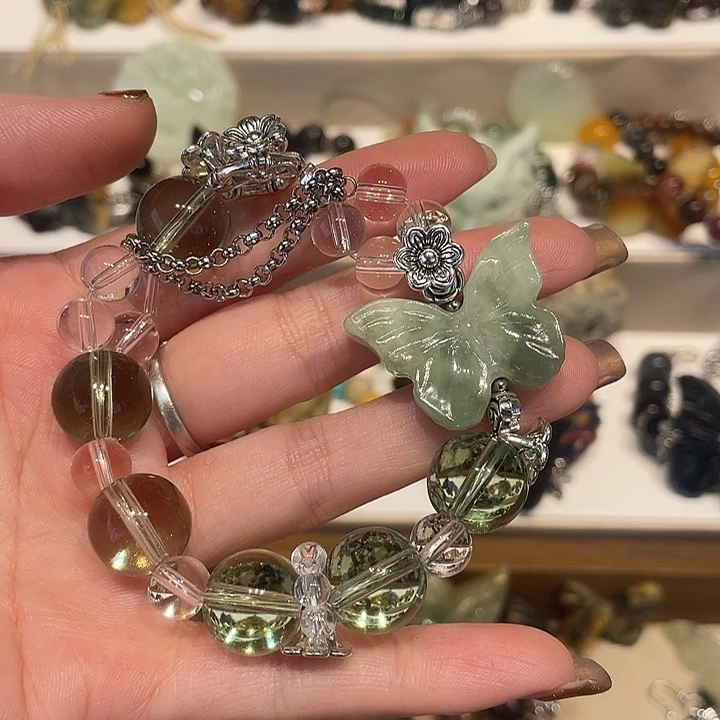 蛇纹石玉合金颈饰
