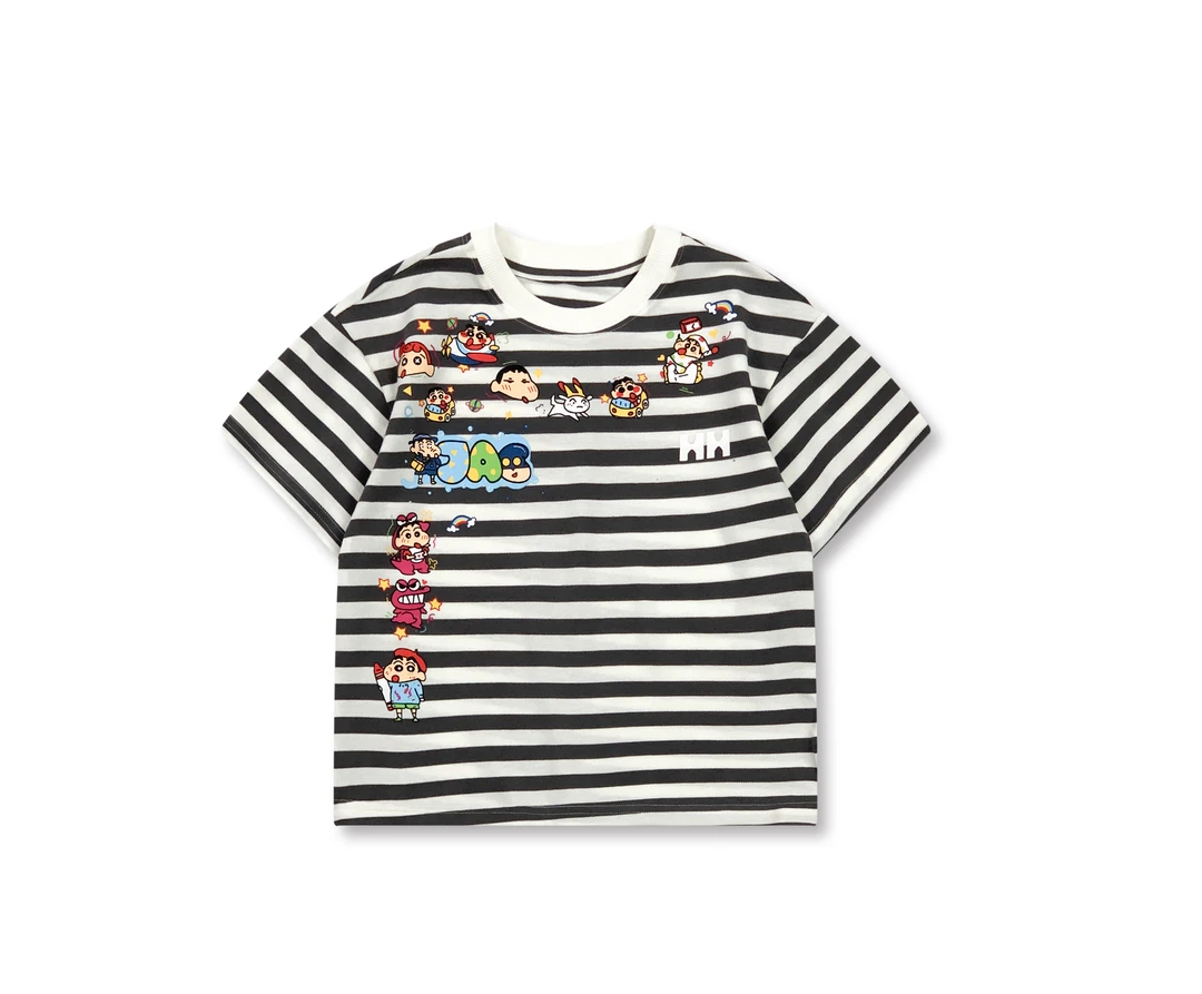 舅舅严选童装夏季男童潮韩版百搭时尚宽松休闲圆领套头短袖C88872