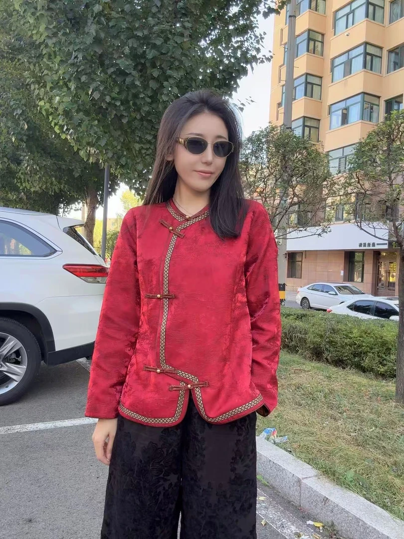 【沅媛】“万寿服树”2025秋季气质国风女士新中式百搭休闲长袖上衣