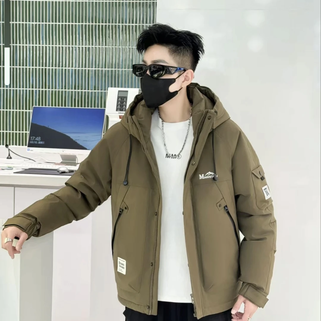 新国标真羽绒服时尚冲锋衣外套连帽666男士休闲潮流