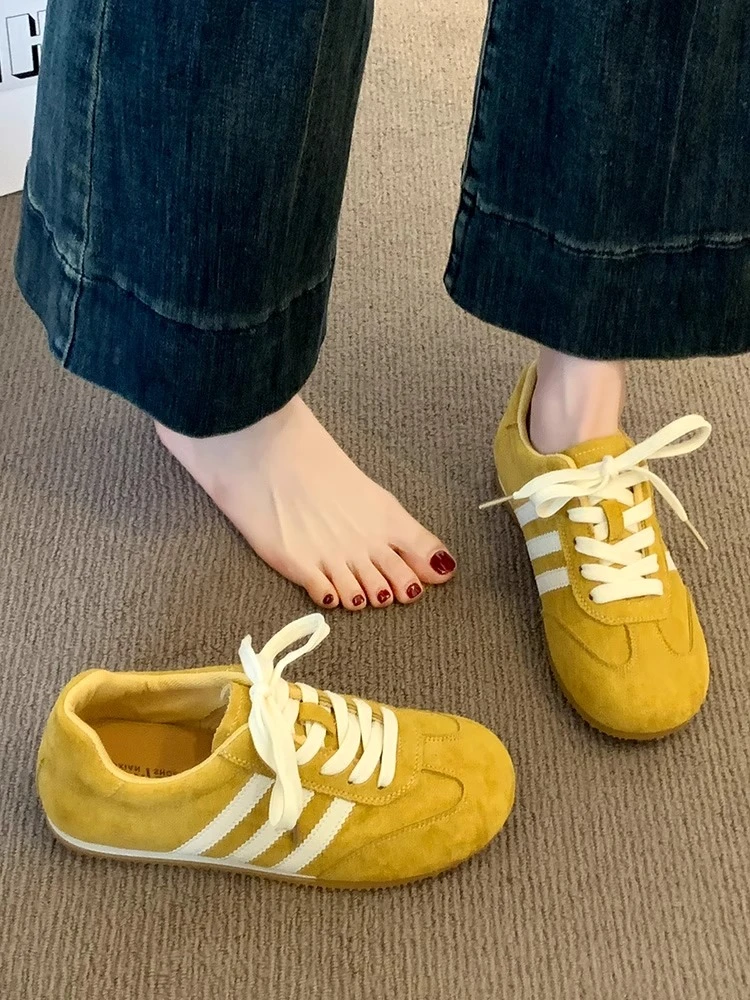 MK&DK德训鞋女鞋子2025新款夏季超火黄色阿甘单鞋运动休闲板鞋