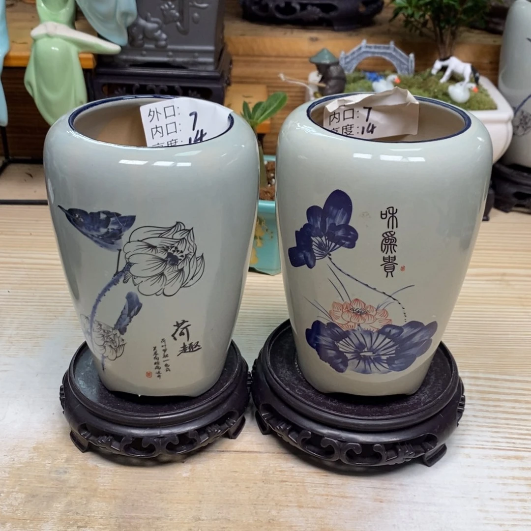 紫砂陶瓷艺术花盆陶瓷