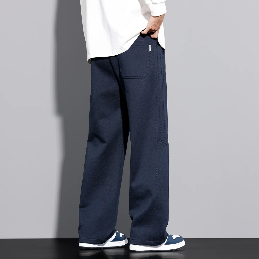 青少年直筒运动卫裤男生秋季2025新款潮流宽松垂感百搭阔腿休闲裤