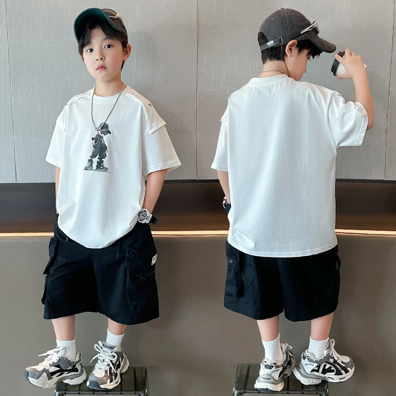 儿童装男童夏装短袖T恤2025新款中大童男孩夏季体恤t潮牌