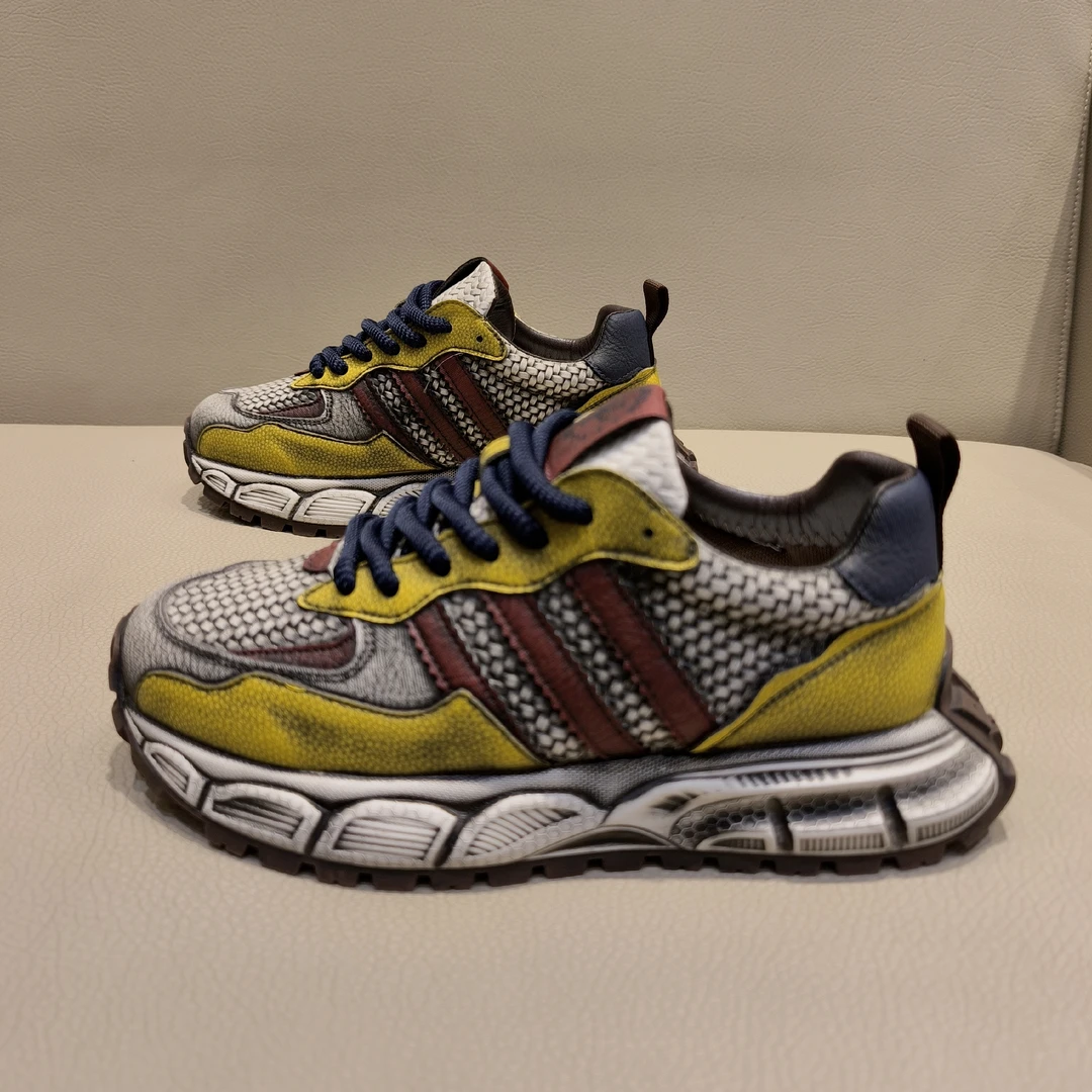 男鞋2025秋季新款皮面时尚百搭运动潮流厚底休闲增高时尚高级保暖