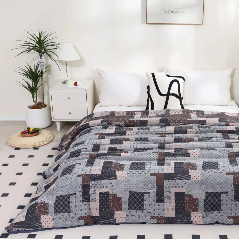 【褐彩】全棉亲肤柔软双层纱被子