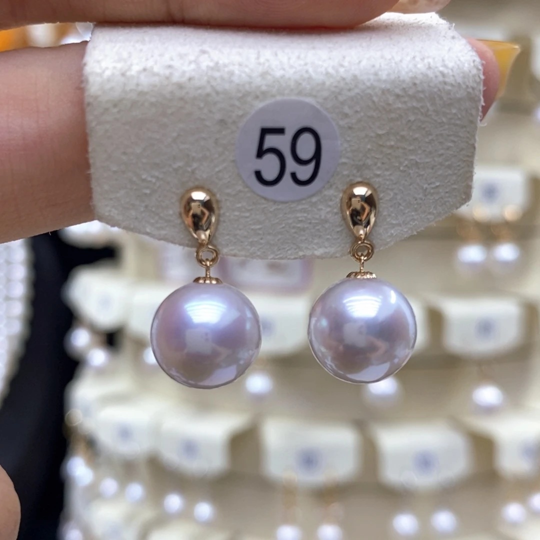 淡水珍珠耳饰18K金镶嵌