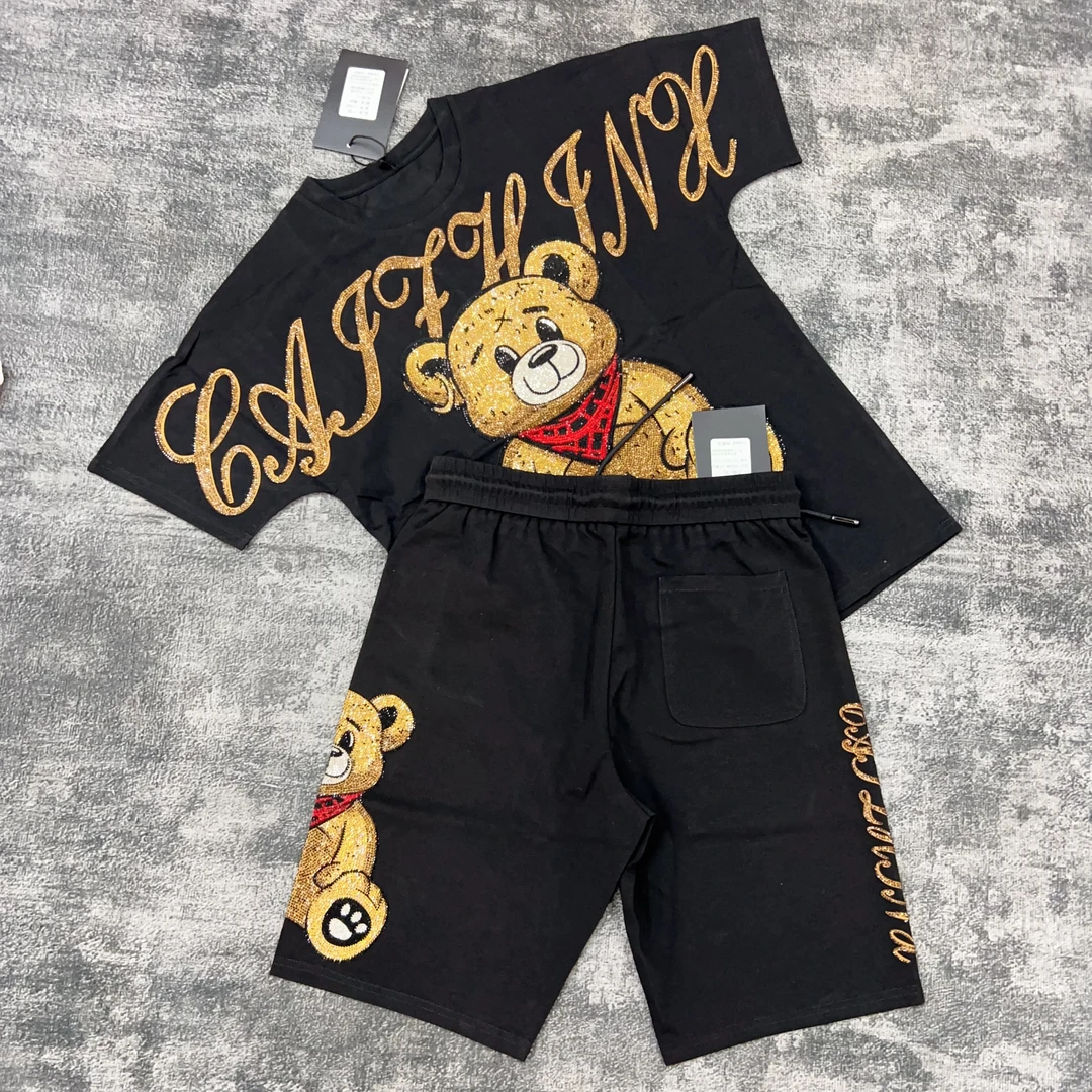 潮流休闲设计师短袖百搭圆领男士T恤流行轻奢镶钻11386