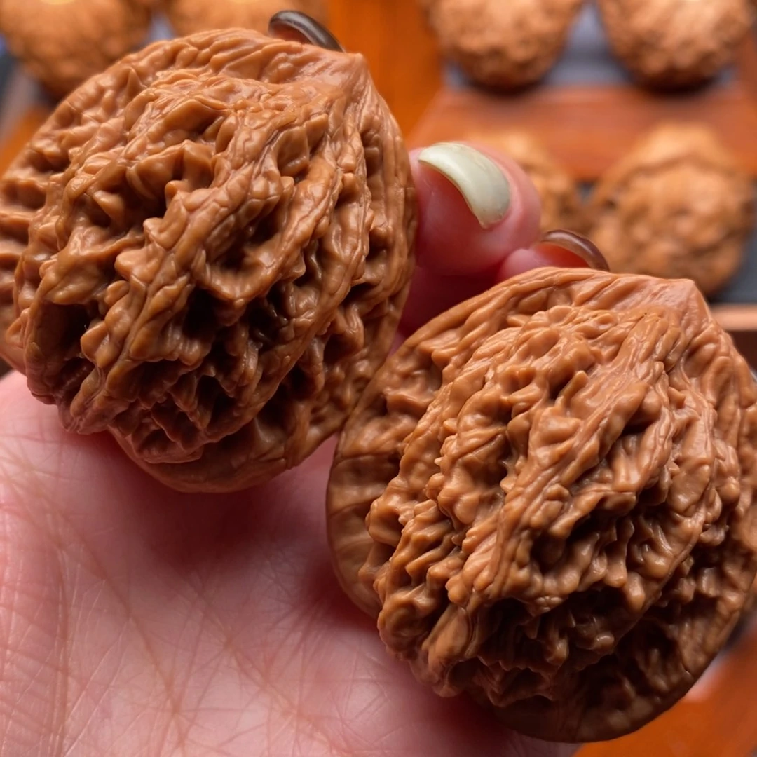 把件文玩核桃40尺寸全品麦穗虎头