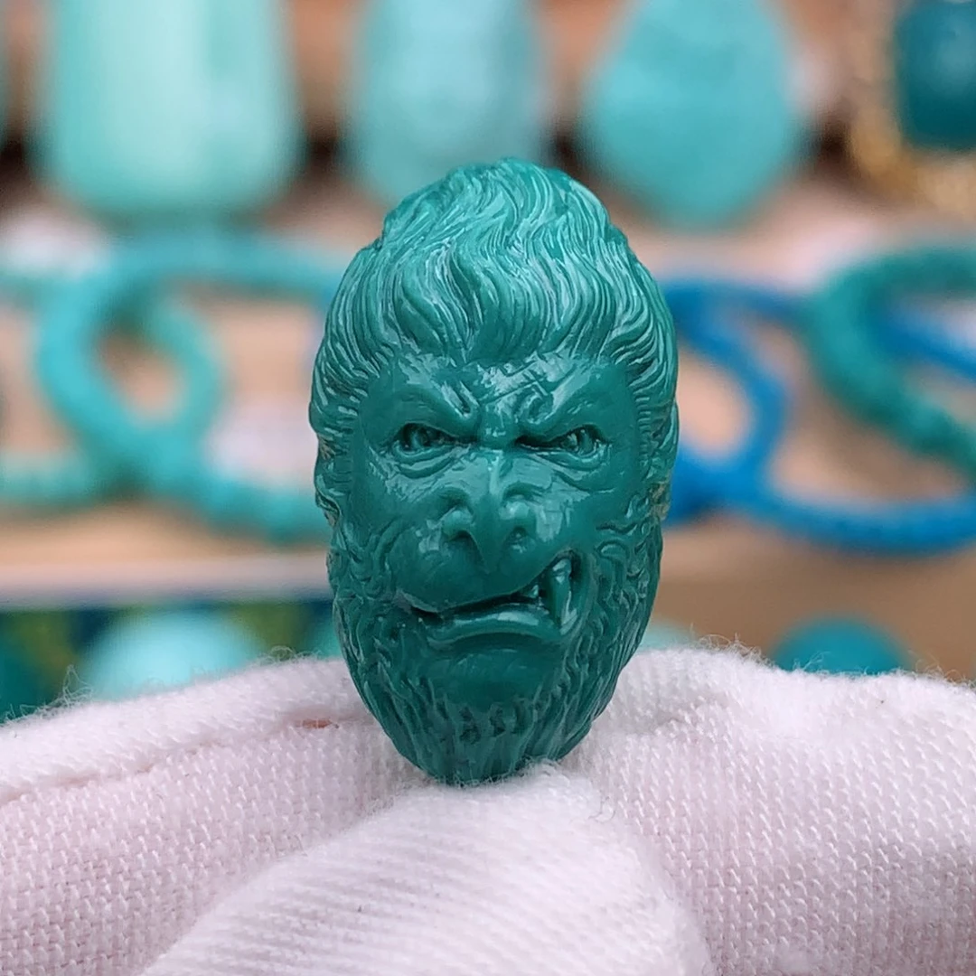 绿松石珠宝奇石未镶嵌斗战圣佛