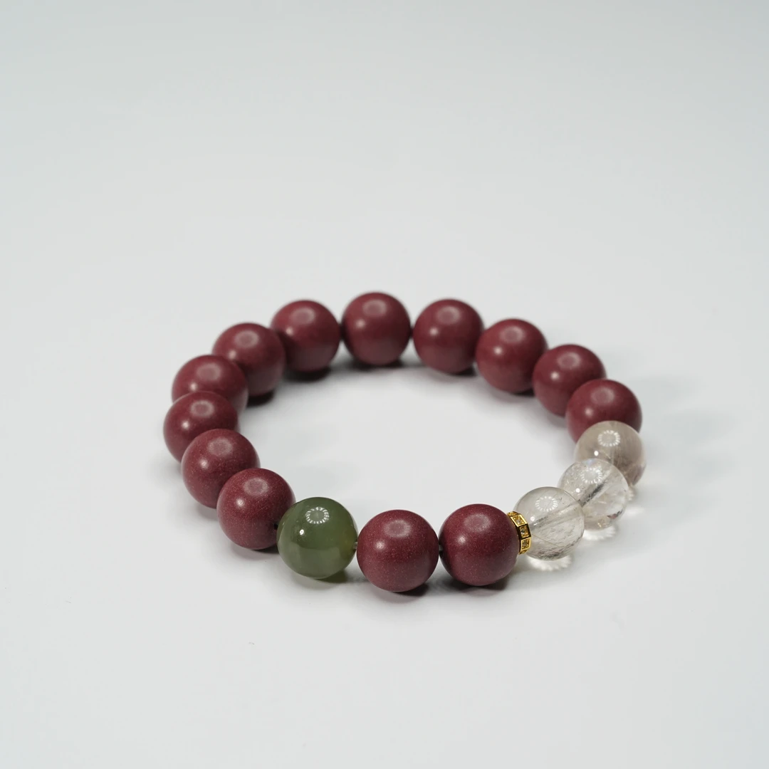 【珊木居】HXZ1072JY TO-P系列 墨红玫瑰合香珠1.2圆珠单圈手串