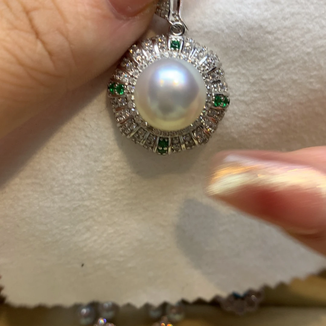 颈饰银S925镶嵌海水珍珠